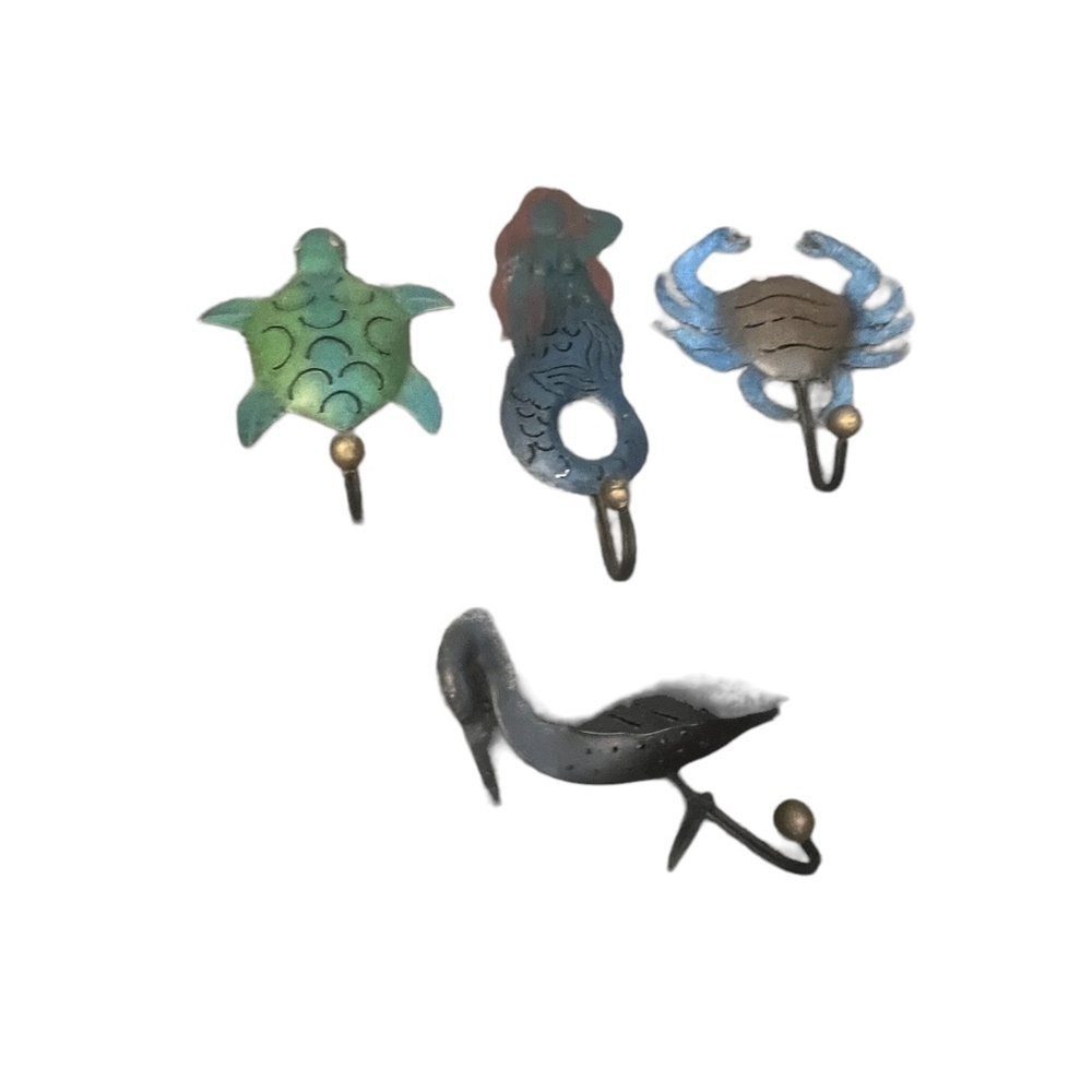 Pair of 4 Metal Turtle, Hanging‎ Decorative Hooks